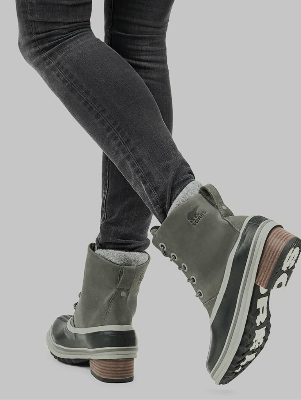 Sorel Women Slimpack III Lace Up Waterproof Leather Boot Gray Size 10, Like New!